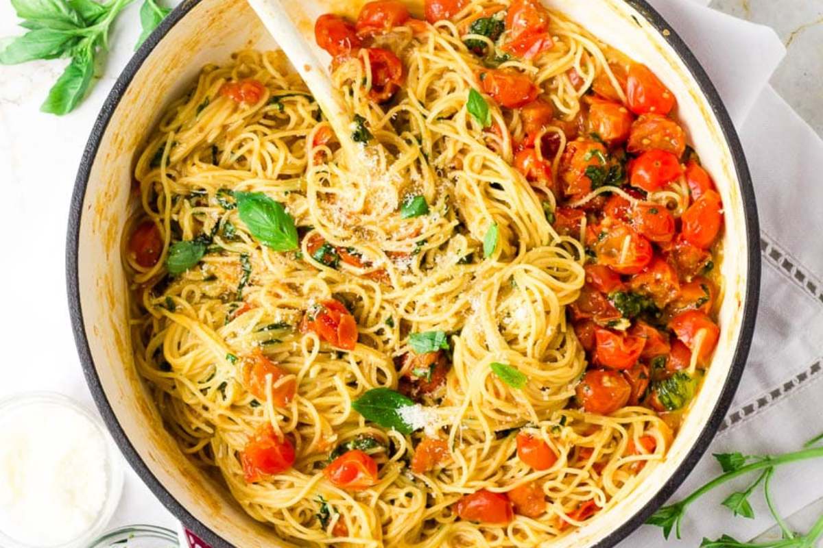 One Pot Angel Hair Pomodoro.