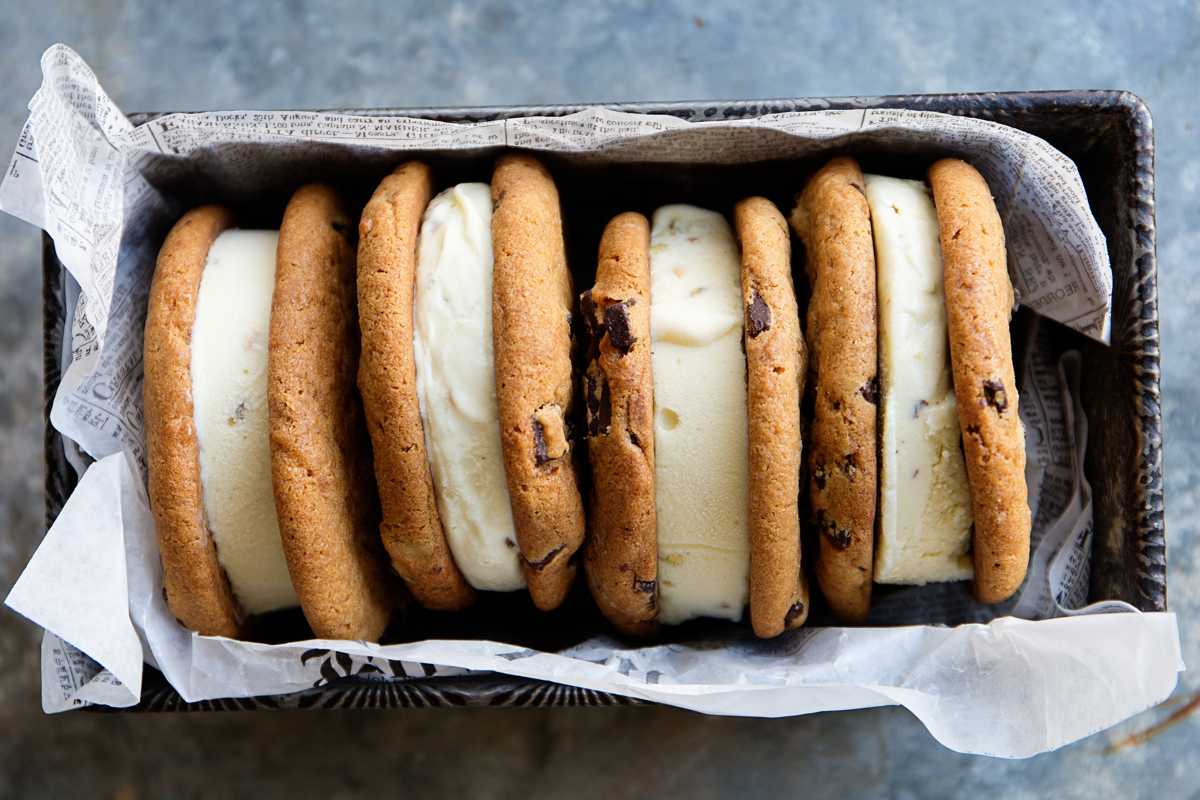 Otis Spunkmeyer Chocolate Chunk Ice Cream Sandwiches. 
