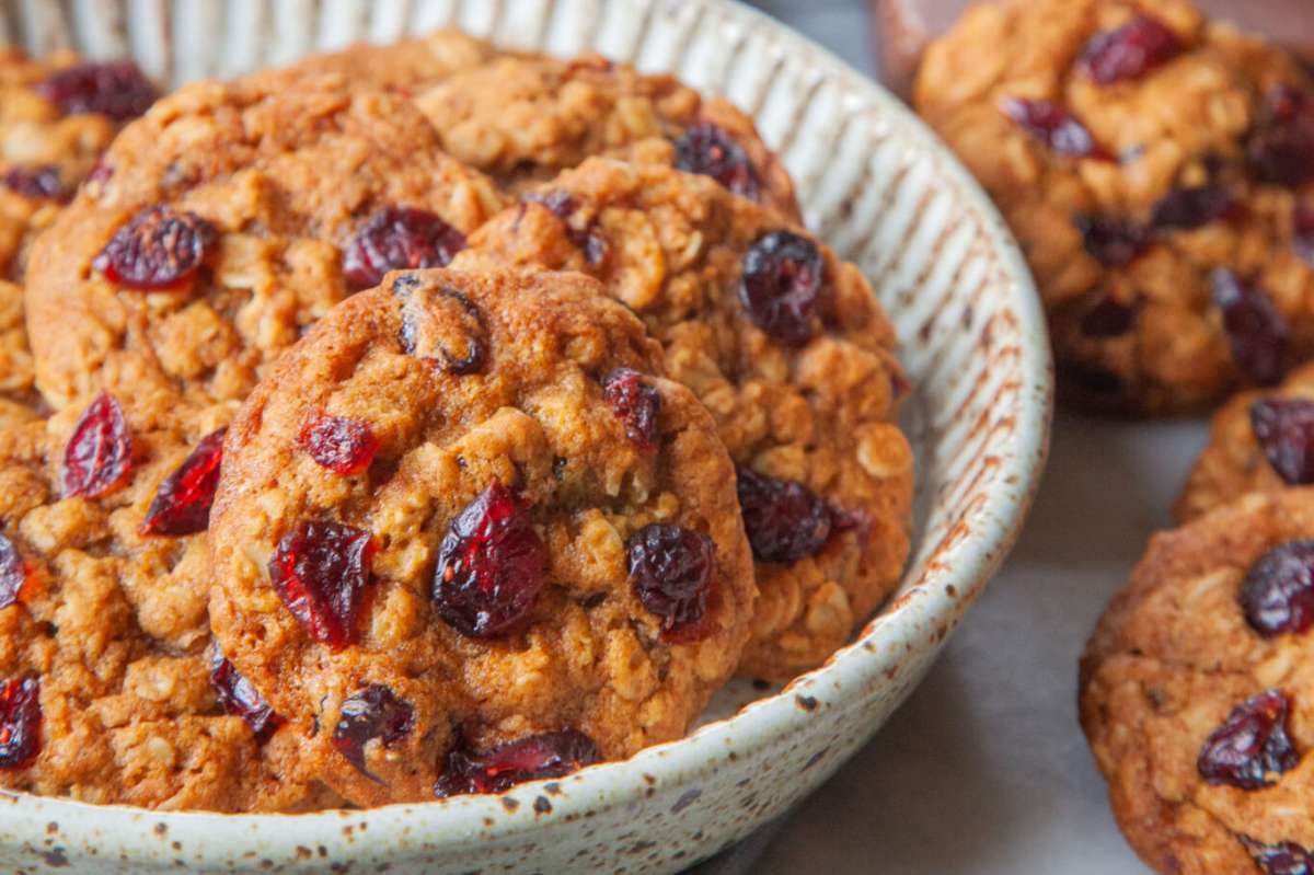 Pumpkin Oatmeal Cranberry Cookies. 