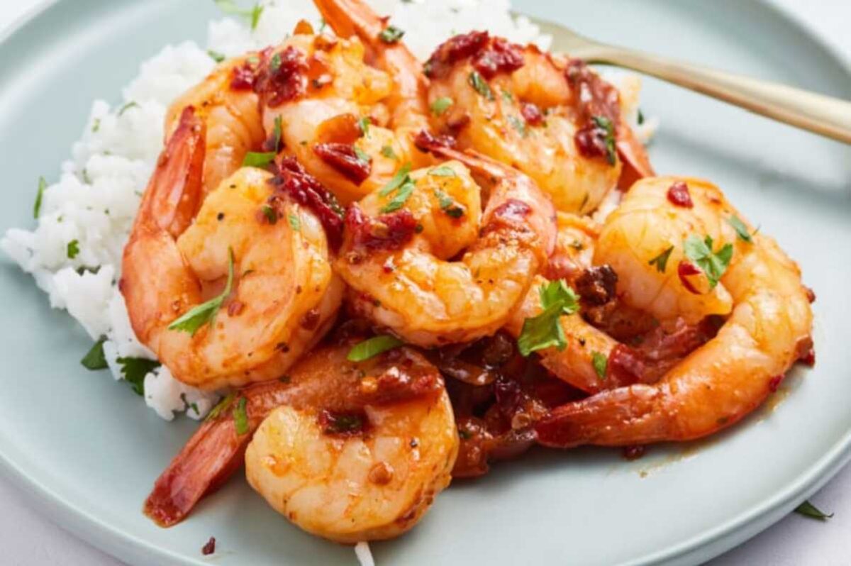 Pan Seared Shrimp With Chipotle Lime Glaze. 
