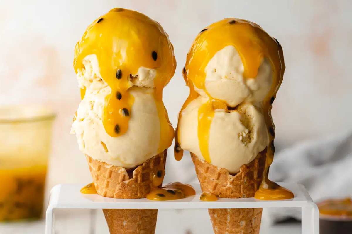 Passion Fruit Ice Cream (No Churn, 4 Ingredients).