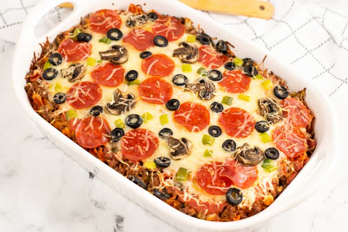 Pizza Pasta Casserole. 