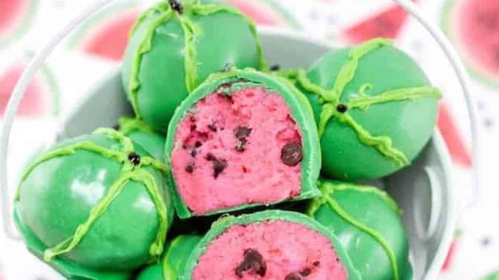 Watermelon Cake Pops recipe by Princess Pinky Girl.