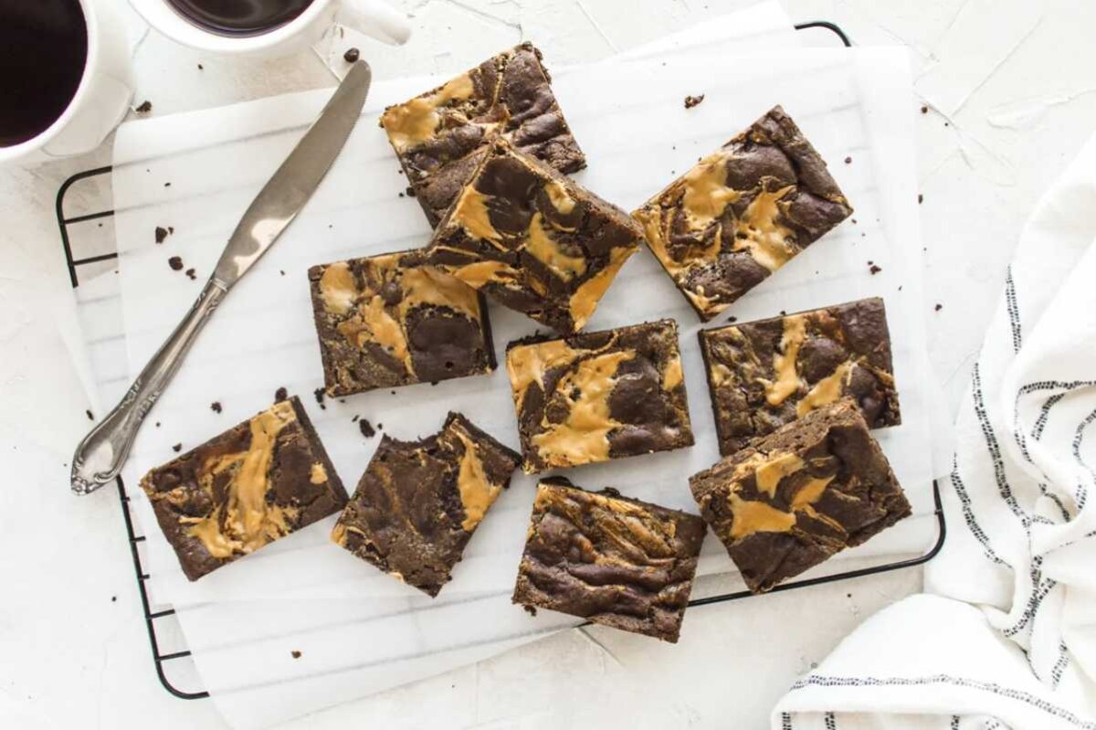 Protein Packed Peanut Butter Brownies (Vegan, Gluten Free). 