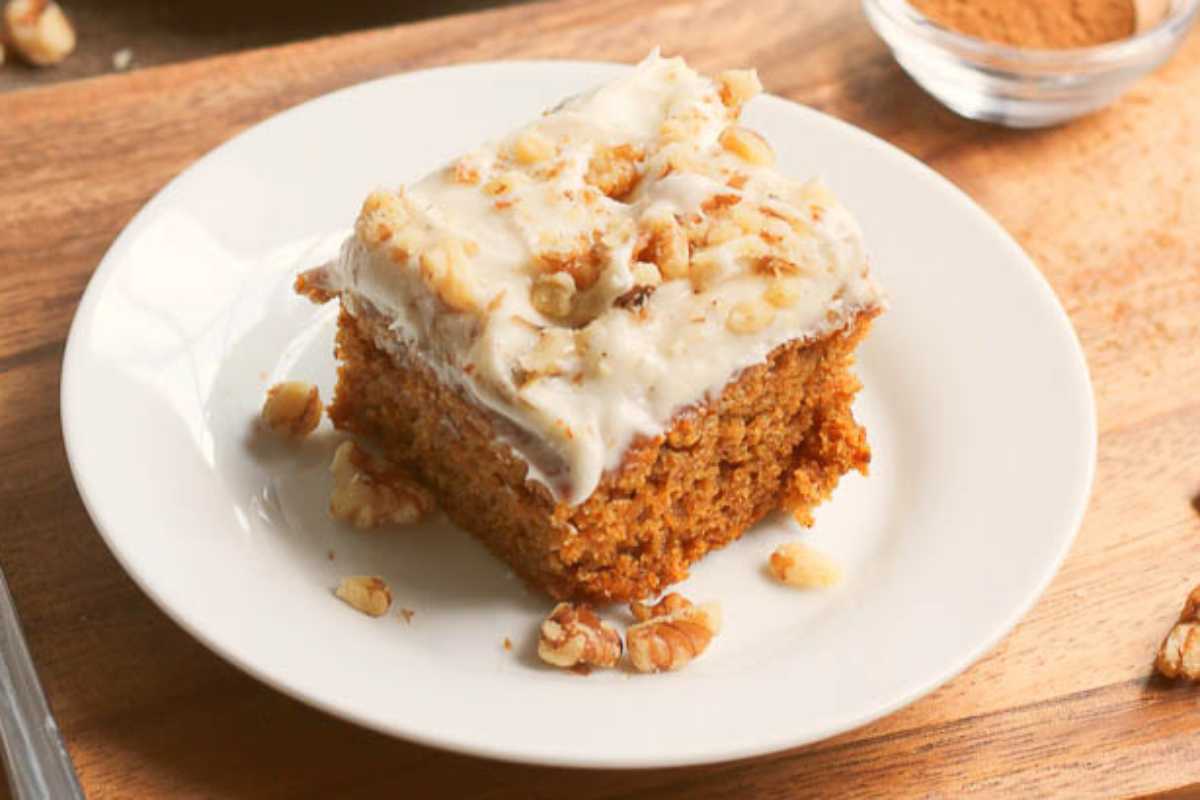 Pumpkin Cake With Cream Cheese Frosting {From Scratch}. 