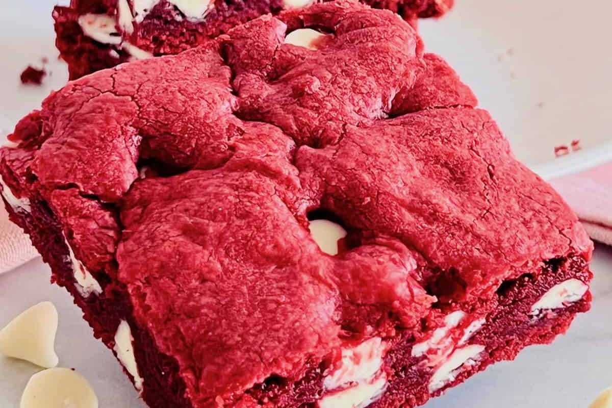 Red Velvet Brownies With Cake Mix.
