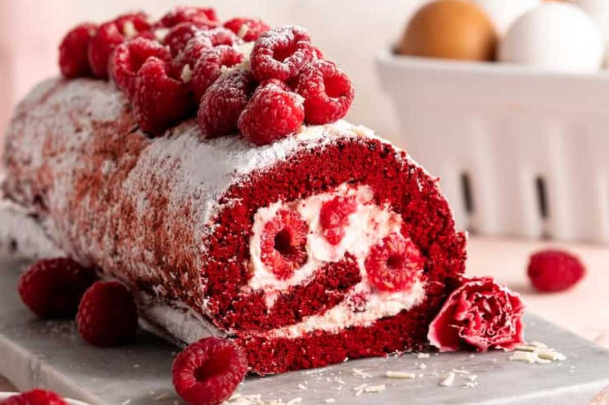 Red Velvet Cake Roll. 