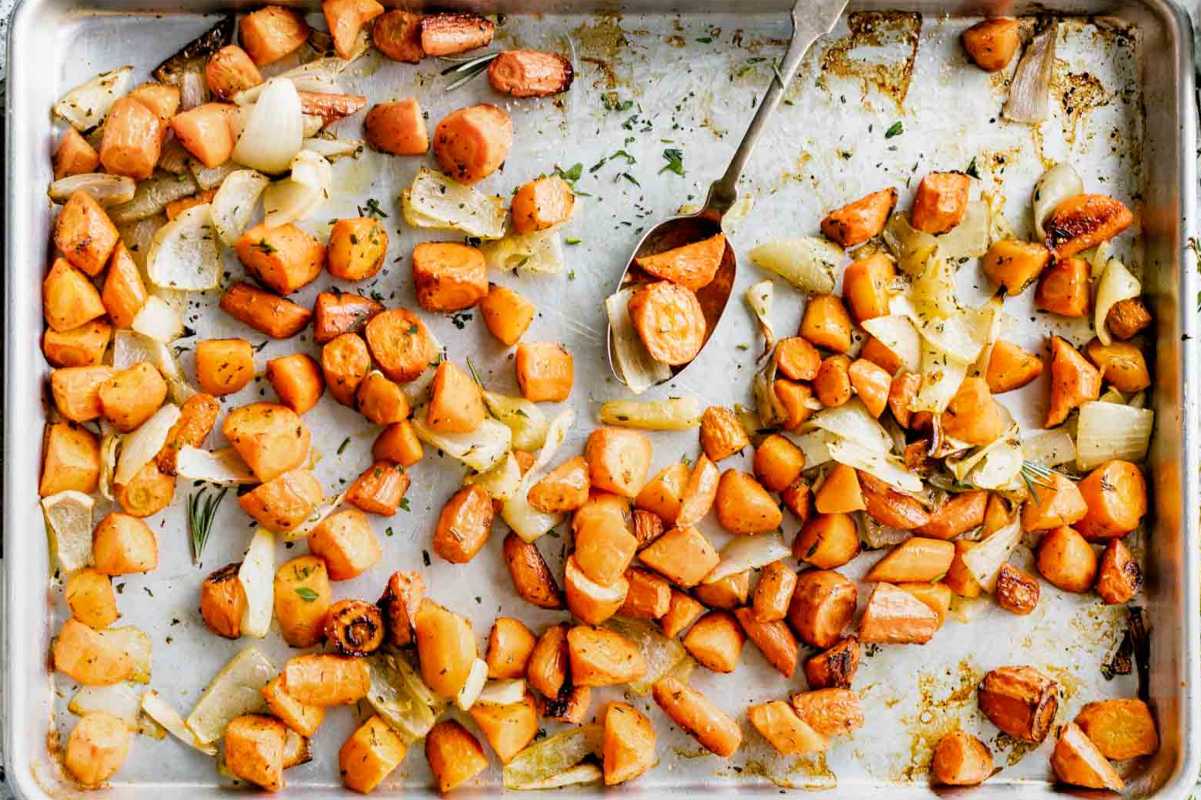 Roasted Carrots And Onions.