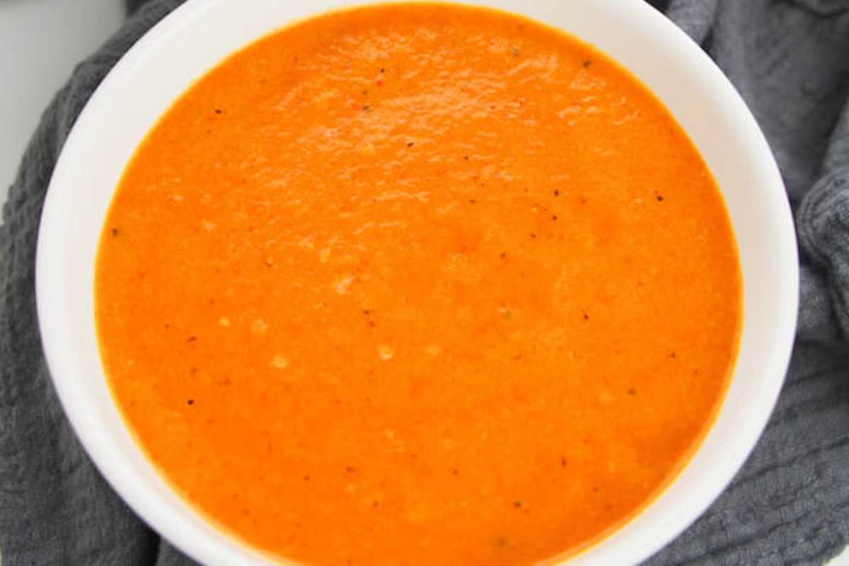 Roasted Red Pepper Soup (Vegan, Keto, Low Carb).
