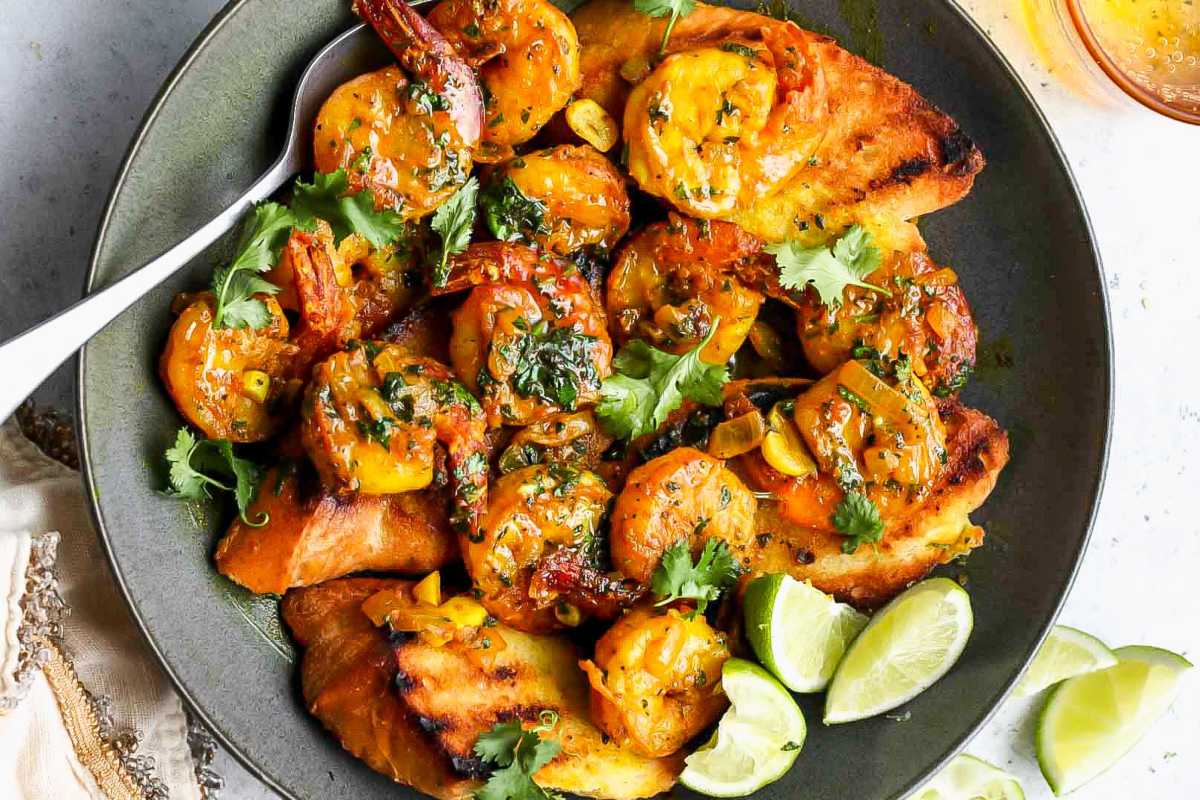 Shrimp In Turmeric-Lime Sauce. 