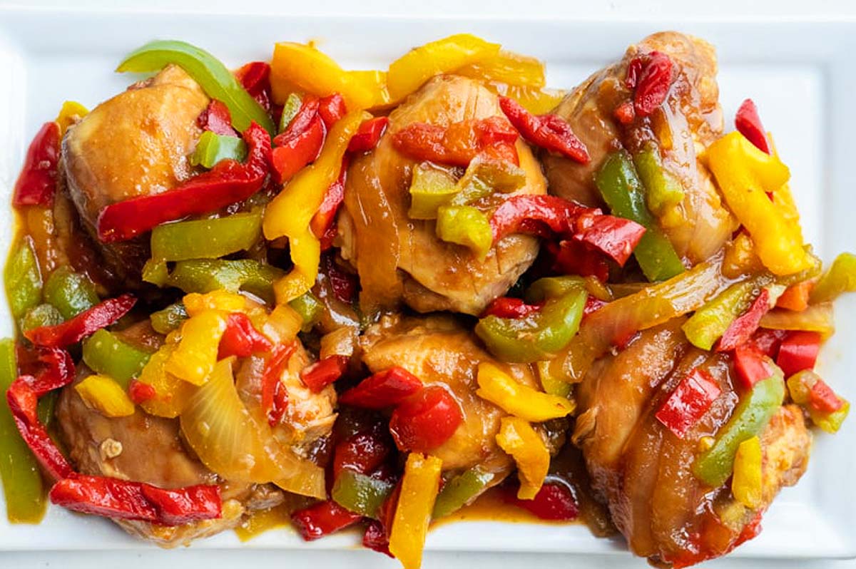BBQ Slow Cooker Chicken Thighs.