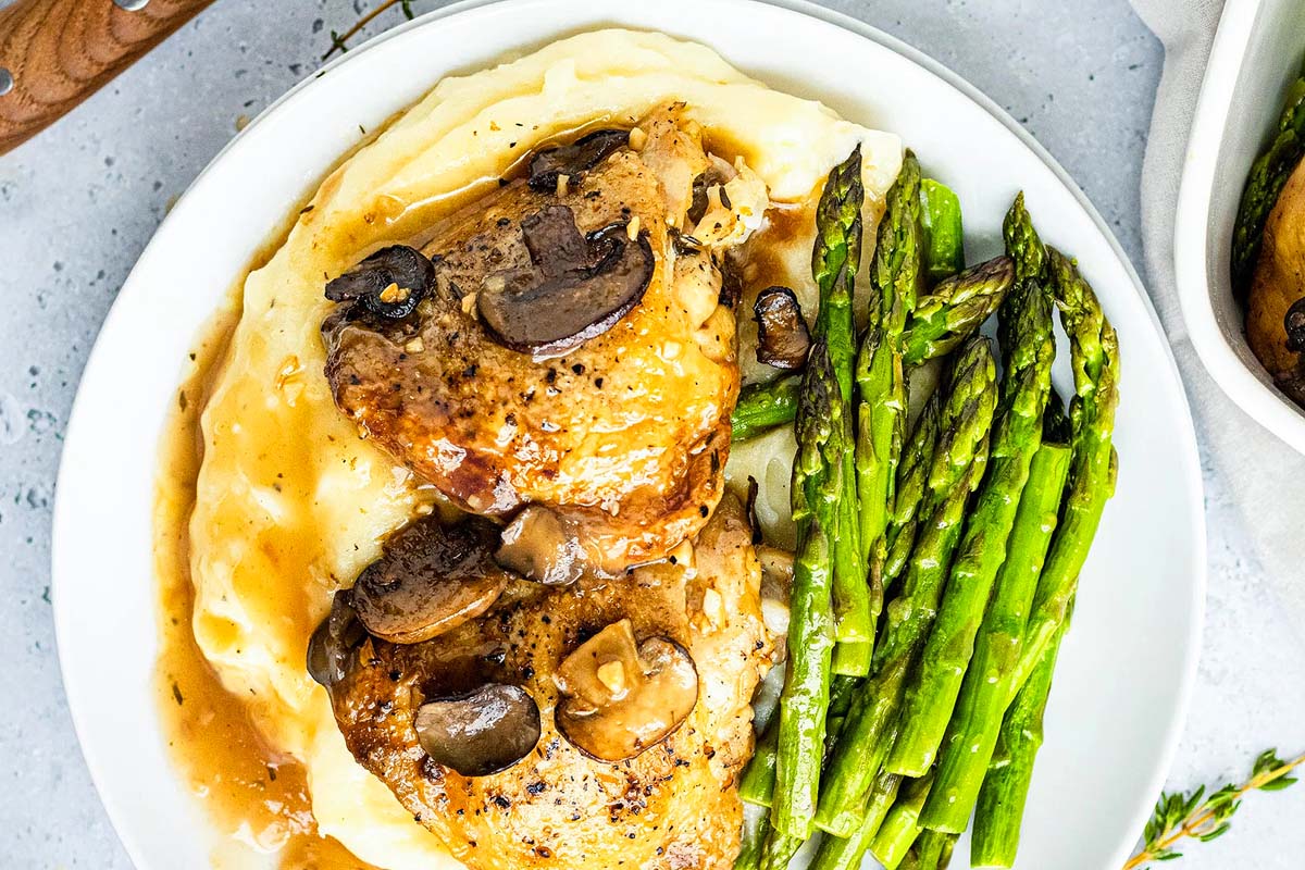 Slow Cooker Marsala Chicken Thighs. 