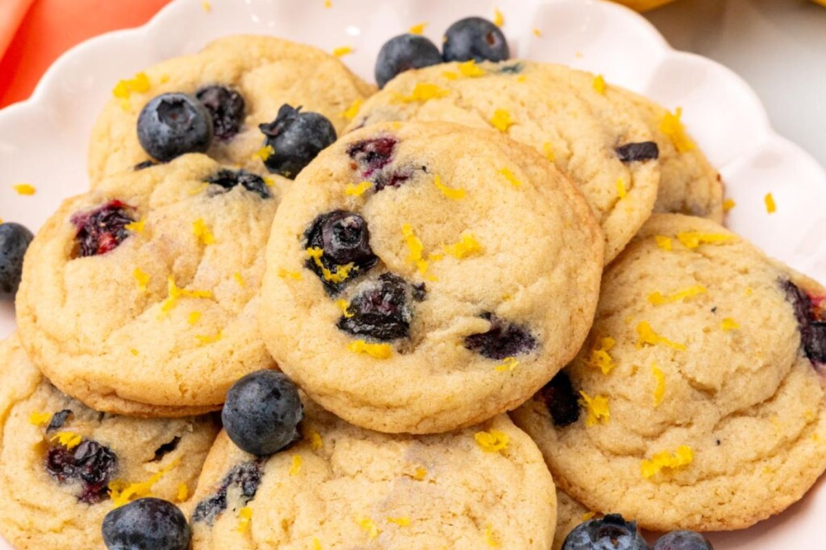 Soft And Chewy Lemon Blueberry Cookies