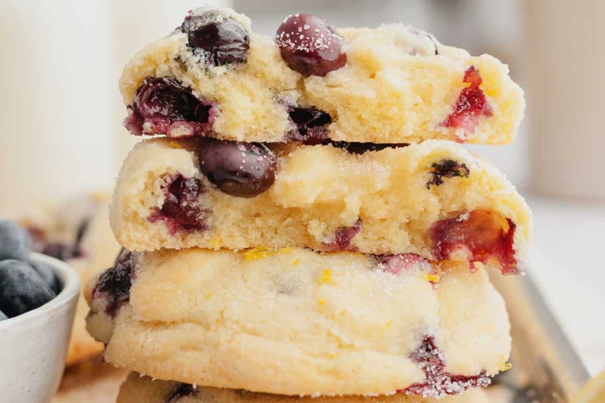 Soft Lemon Blueberry Cookies