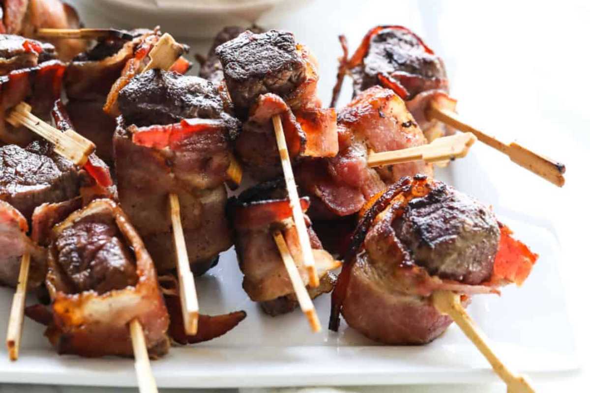 Steak Appetizer (Bacon-Wrapped Filet Mignon). 