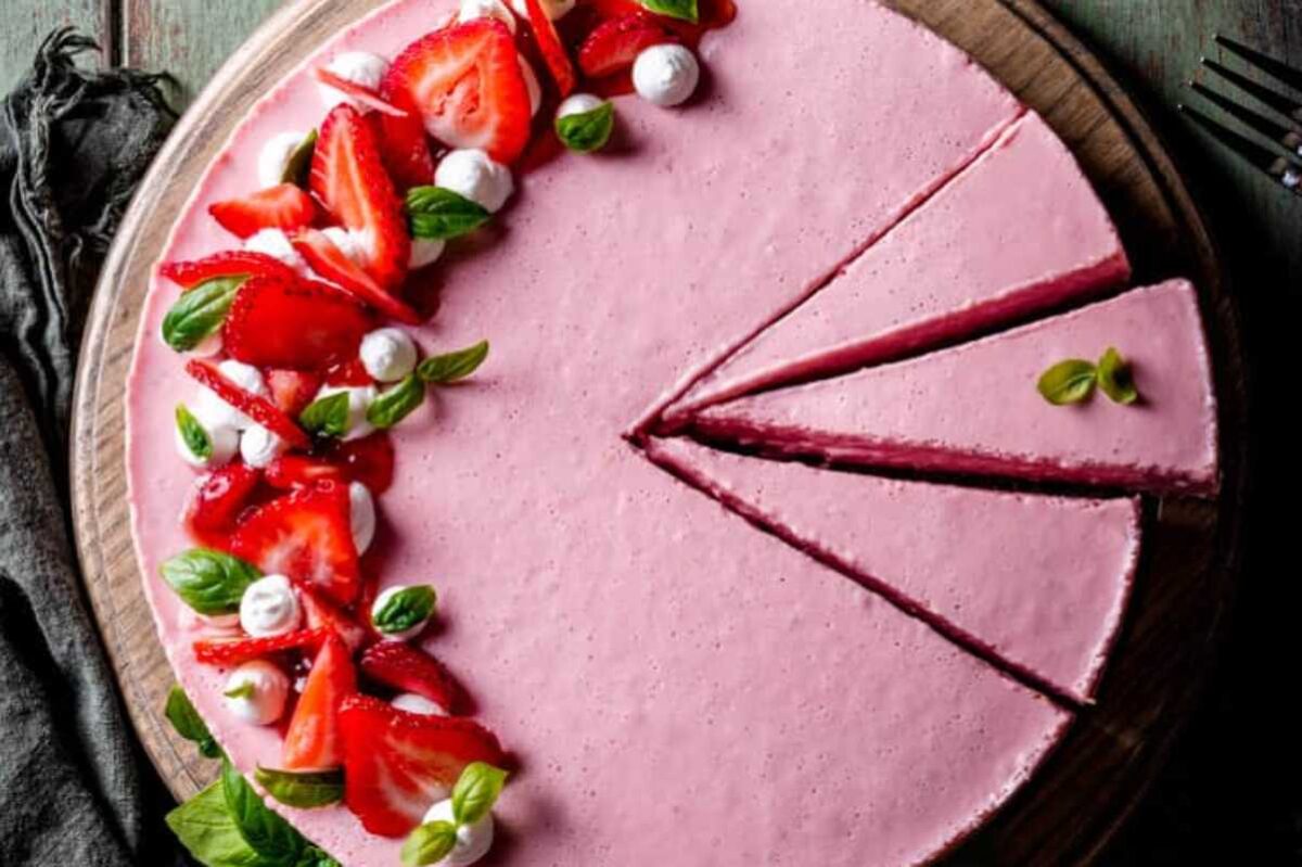 Strawberry Basil Cheesecake. 