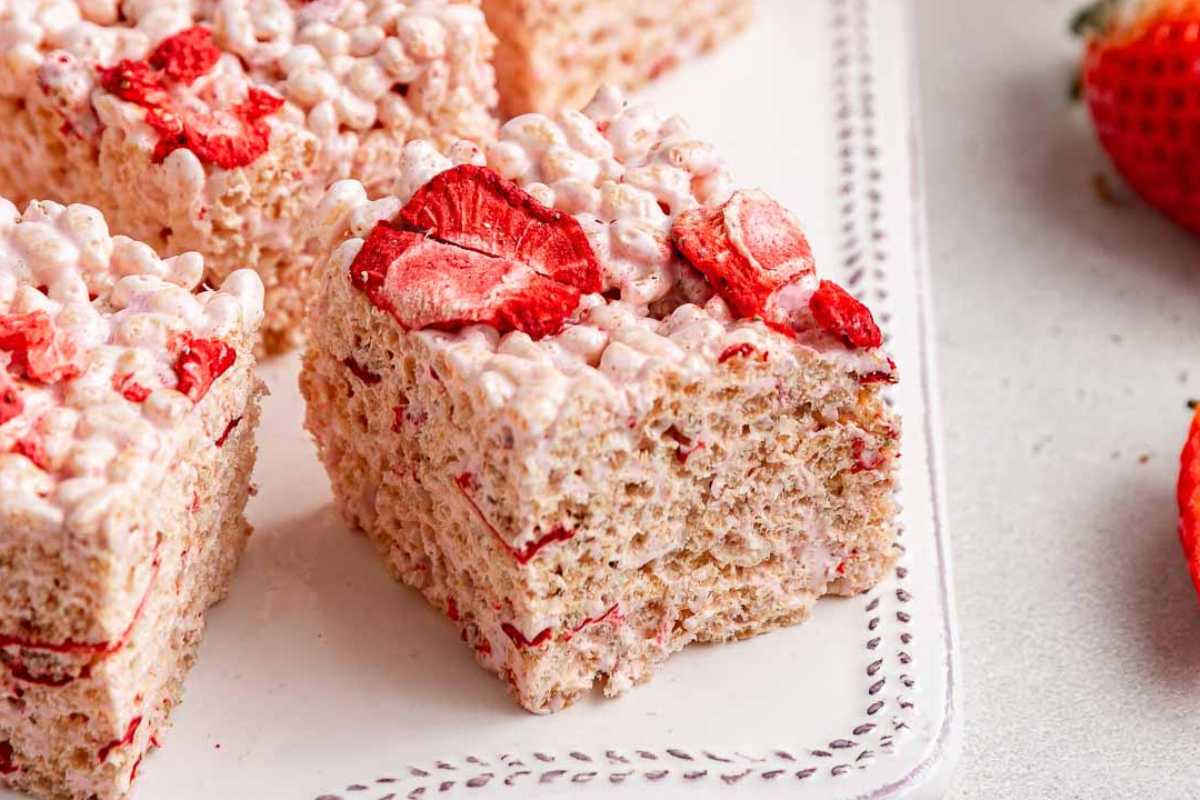 Strawberry Rice Krispie Treats. 