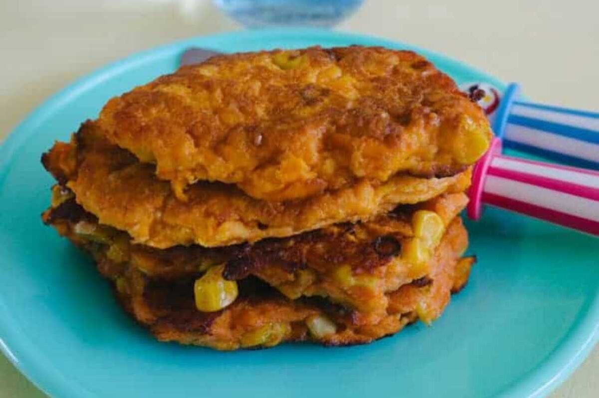 Sweet potato and sweet corn fritters. 