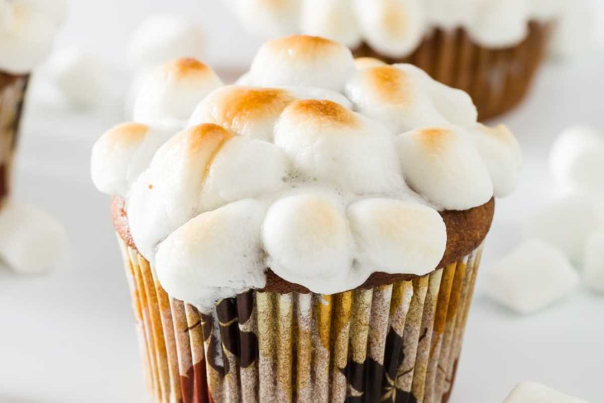 Sweet Potato Cupcakes With Marshmallows. 