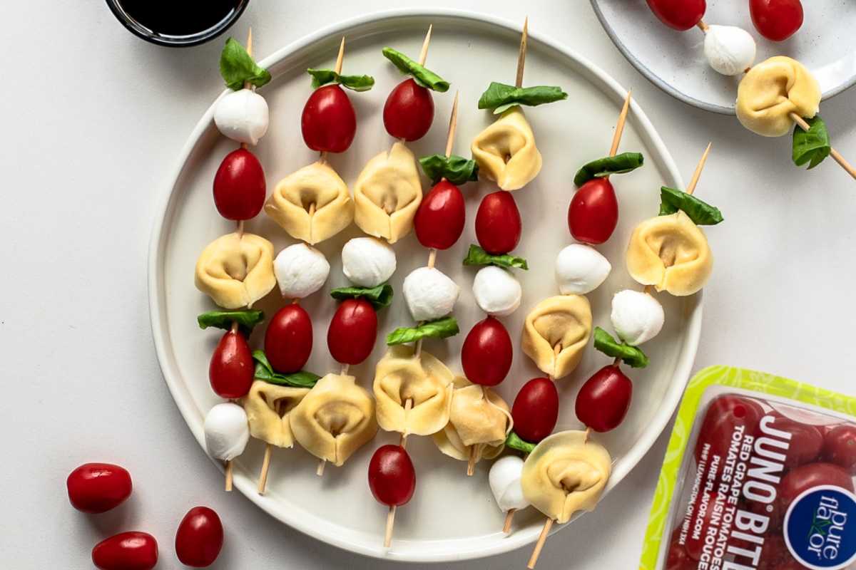 Tortellini Caprese Skewers Recipe. 