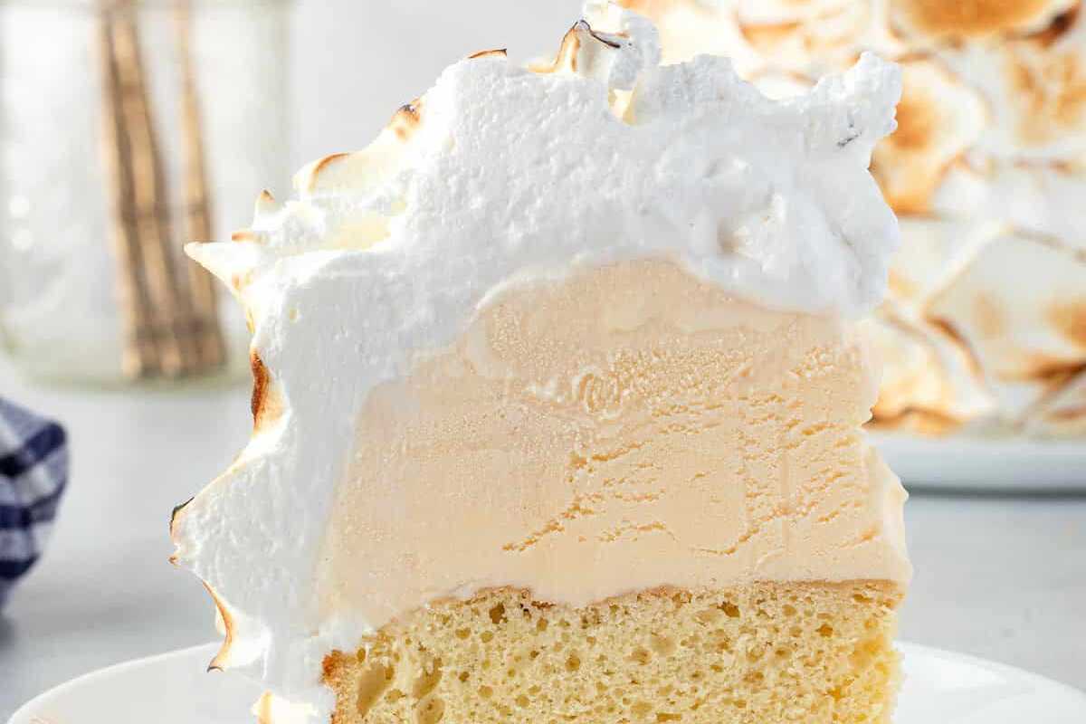 Traditional Baked Alaska Using Cake Mix. 