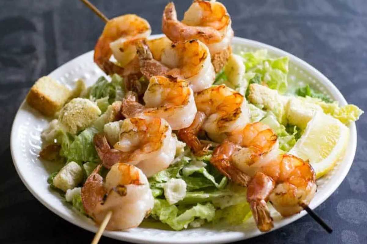 Traeger Grilled Shrimp Kabobs.