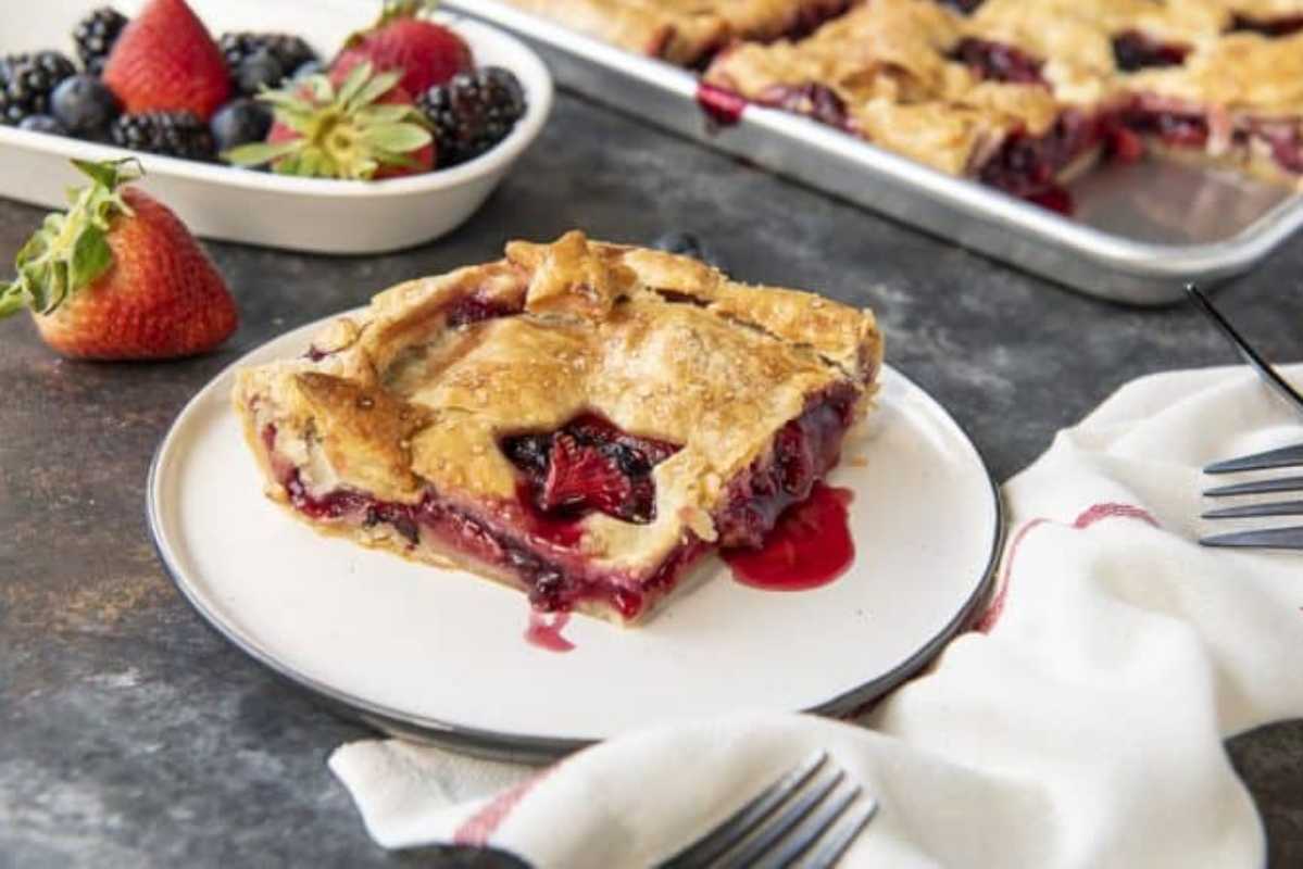 Triple Berry Slab Pie. 