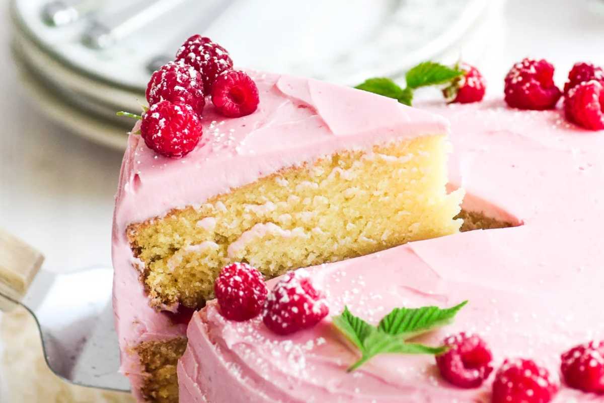 Vanilla Cake with Raspberry Buttercream. 