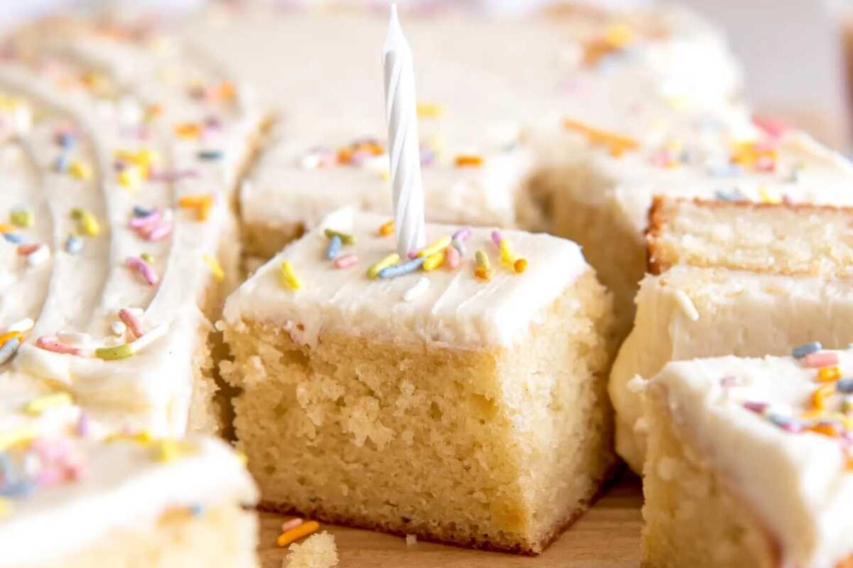 Vanilla Sheet Cake. 