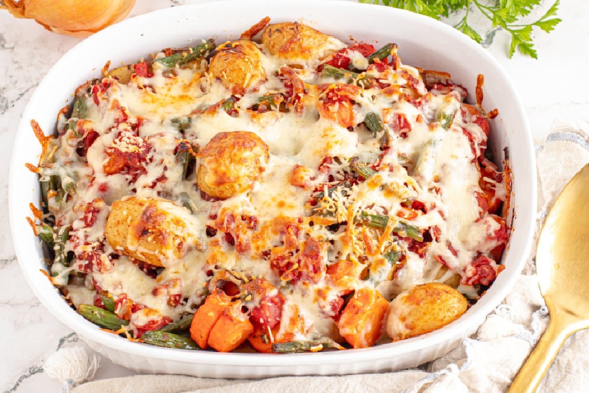 Vegetable Medley Casserole With Potatoes Carrots And Green Beans 1
