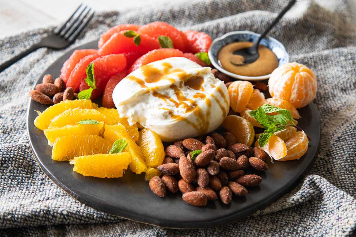 Winter Burrata Appetizer.