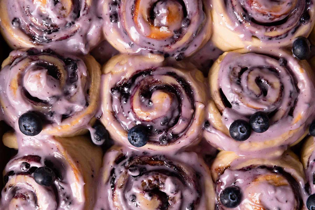 Blueberry Cinnamon Rolls. 