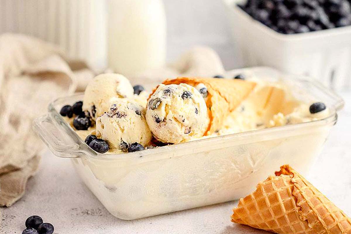 Delicious Blueberry Cheesecake Ice Cream. 
