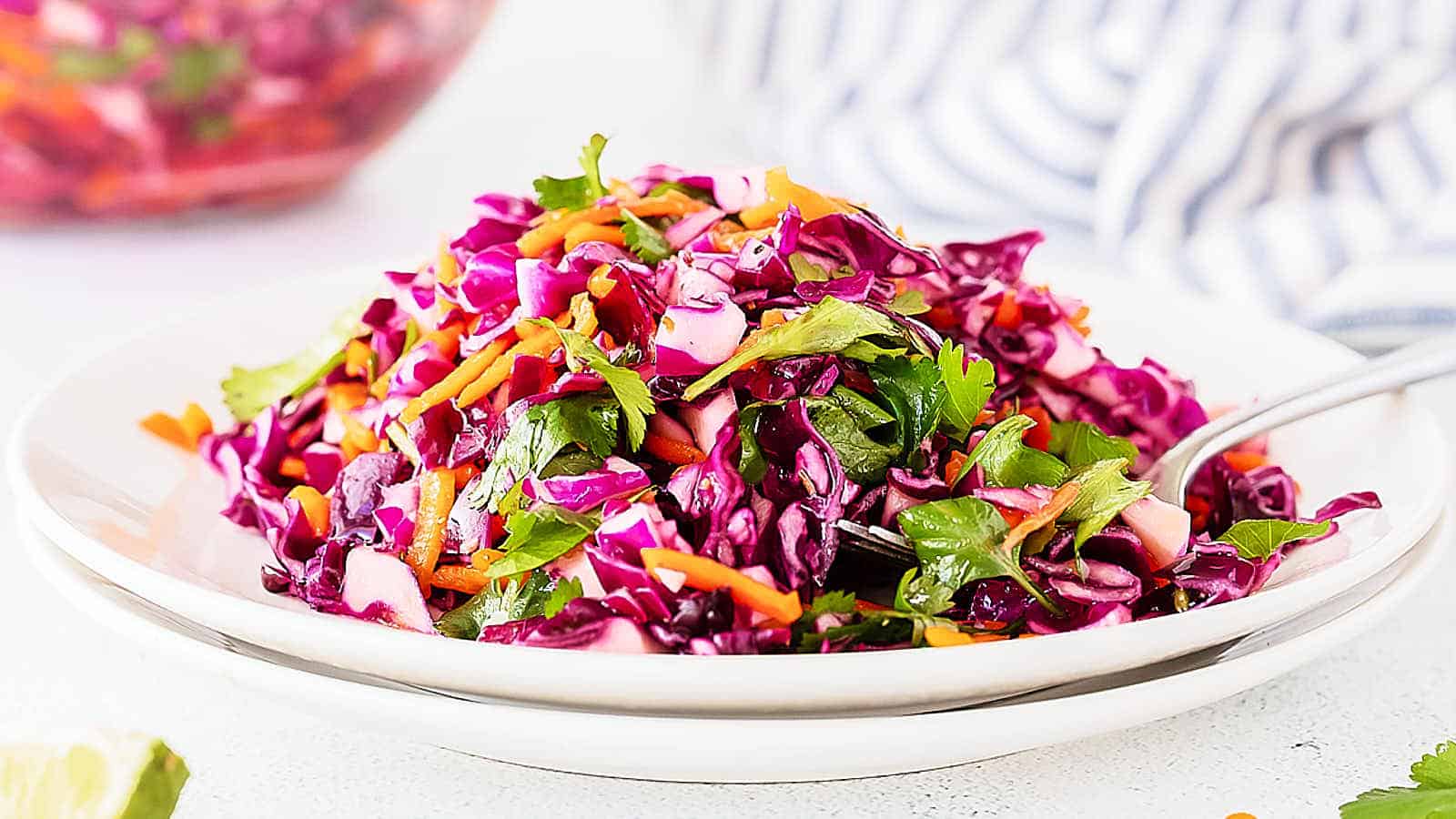 Cilantro Lime Coleslaw recipe by Cheerful Cook.