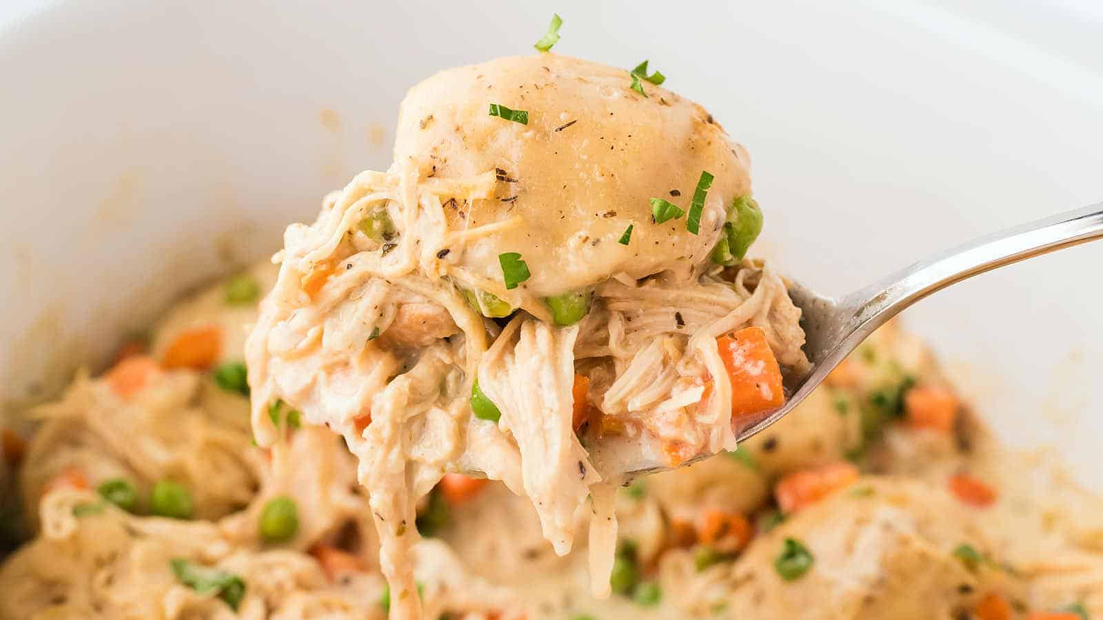 Crockpot Chicken and Dumplings recipe by Cheerful Cook.
