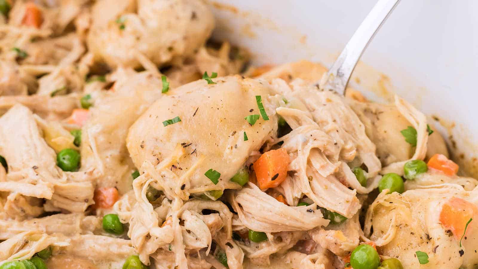 Crockpot Chicken and Dumplings recipe by Cheerful Cook.