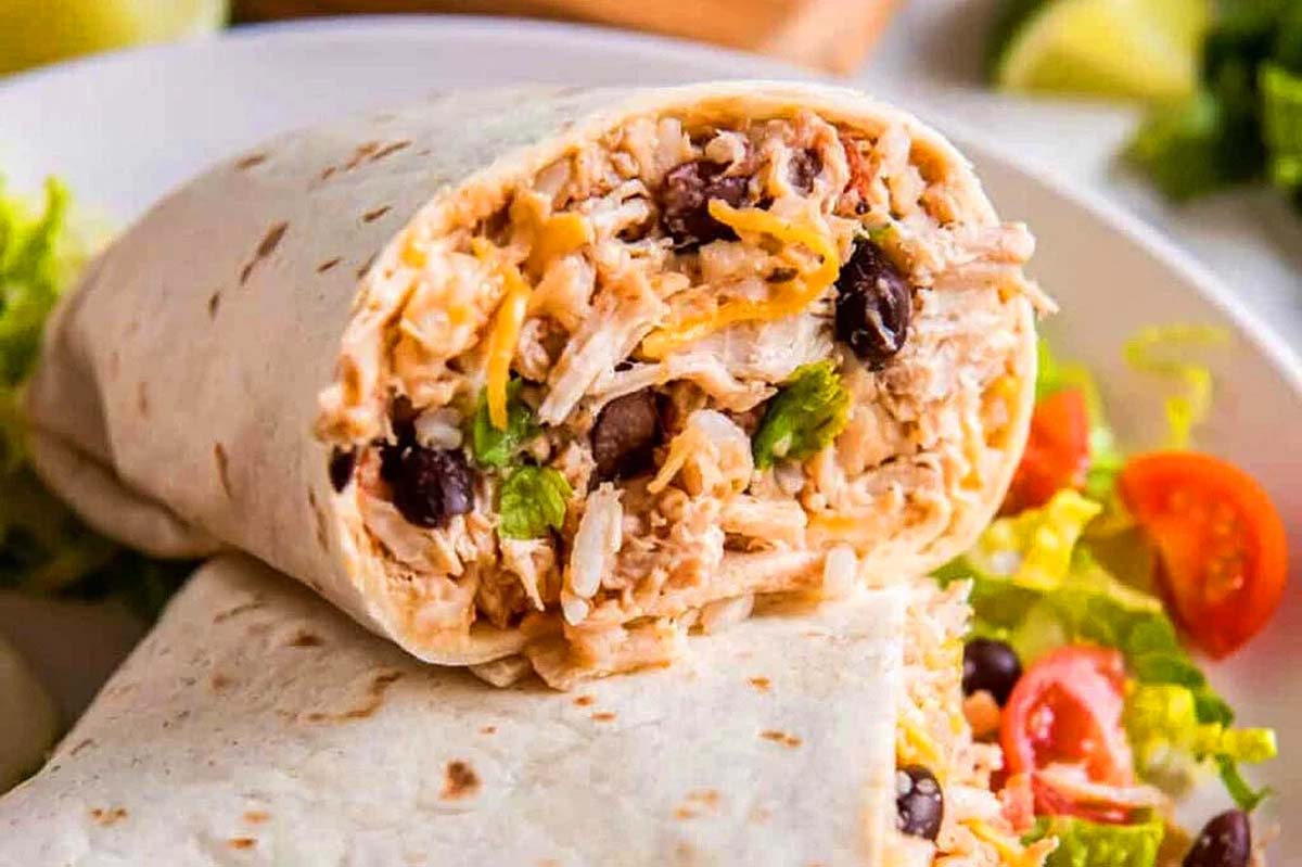 Slow Cooker Chicken Burritos.