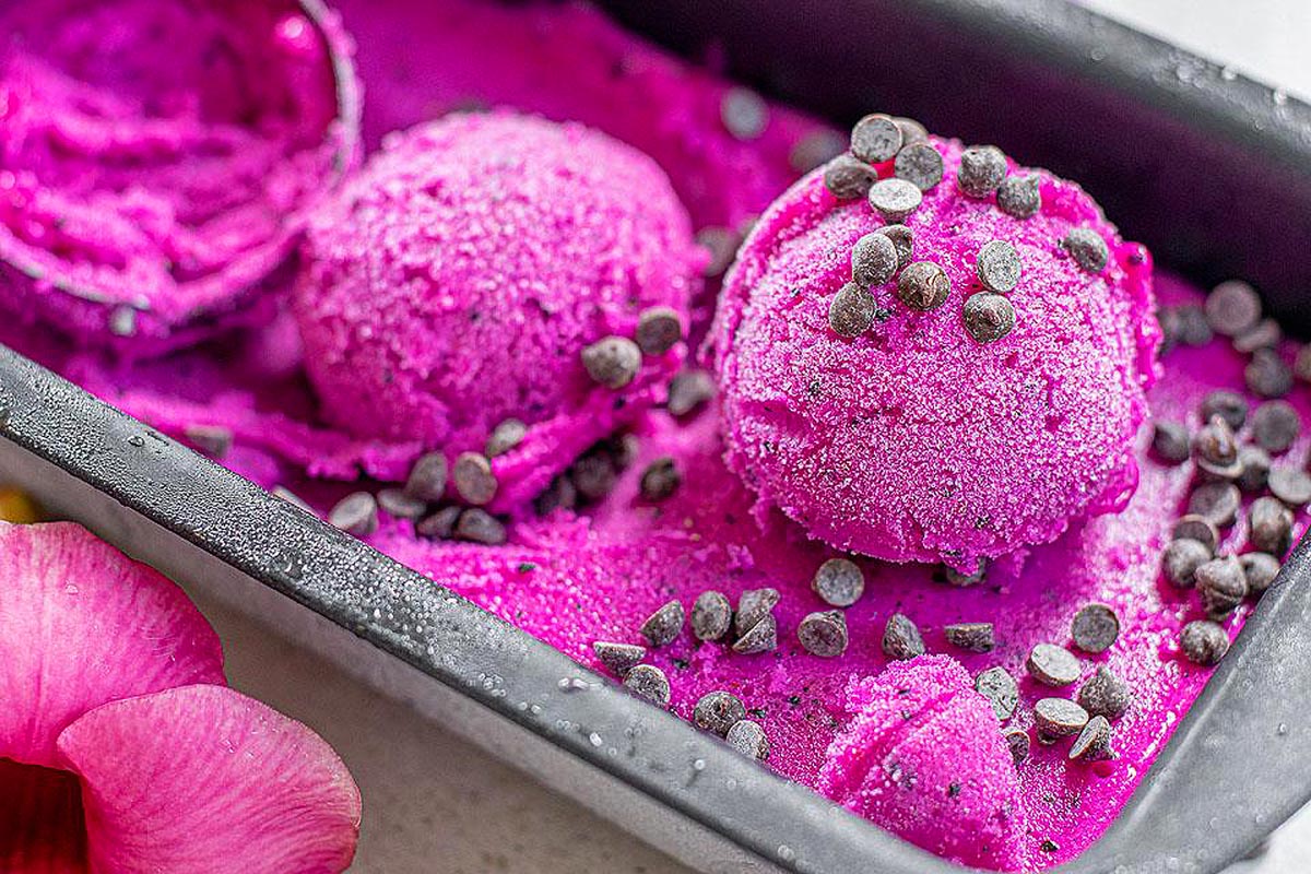 Dairy Free Dragon Fruit Ice Cream – No Churn. 
