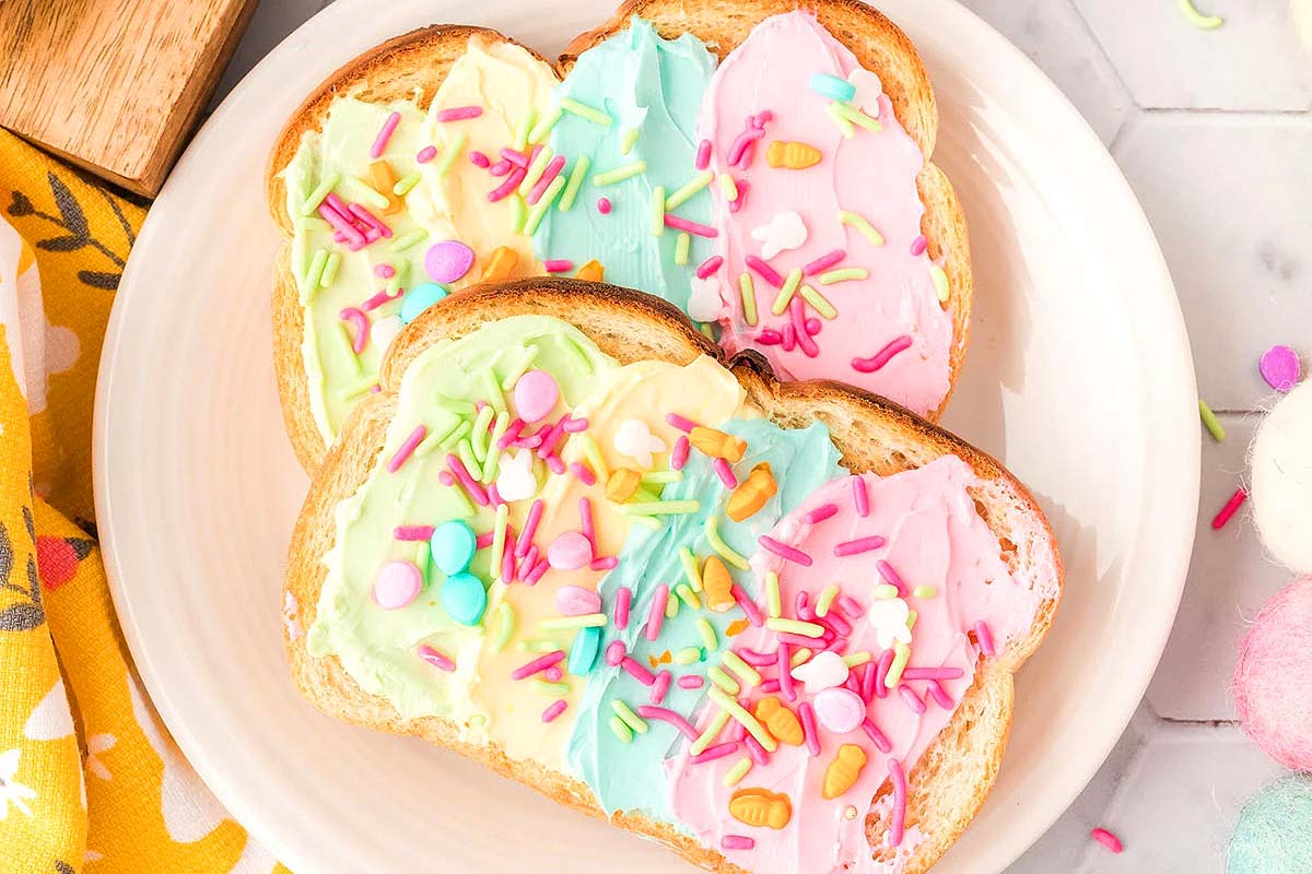 Rainbow Unicorn Toast. 