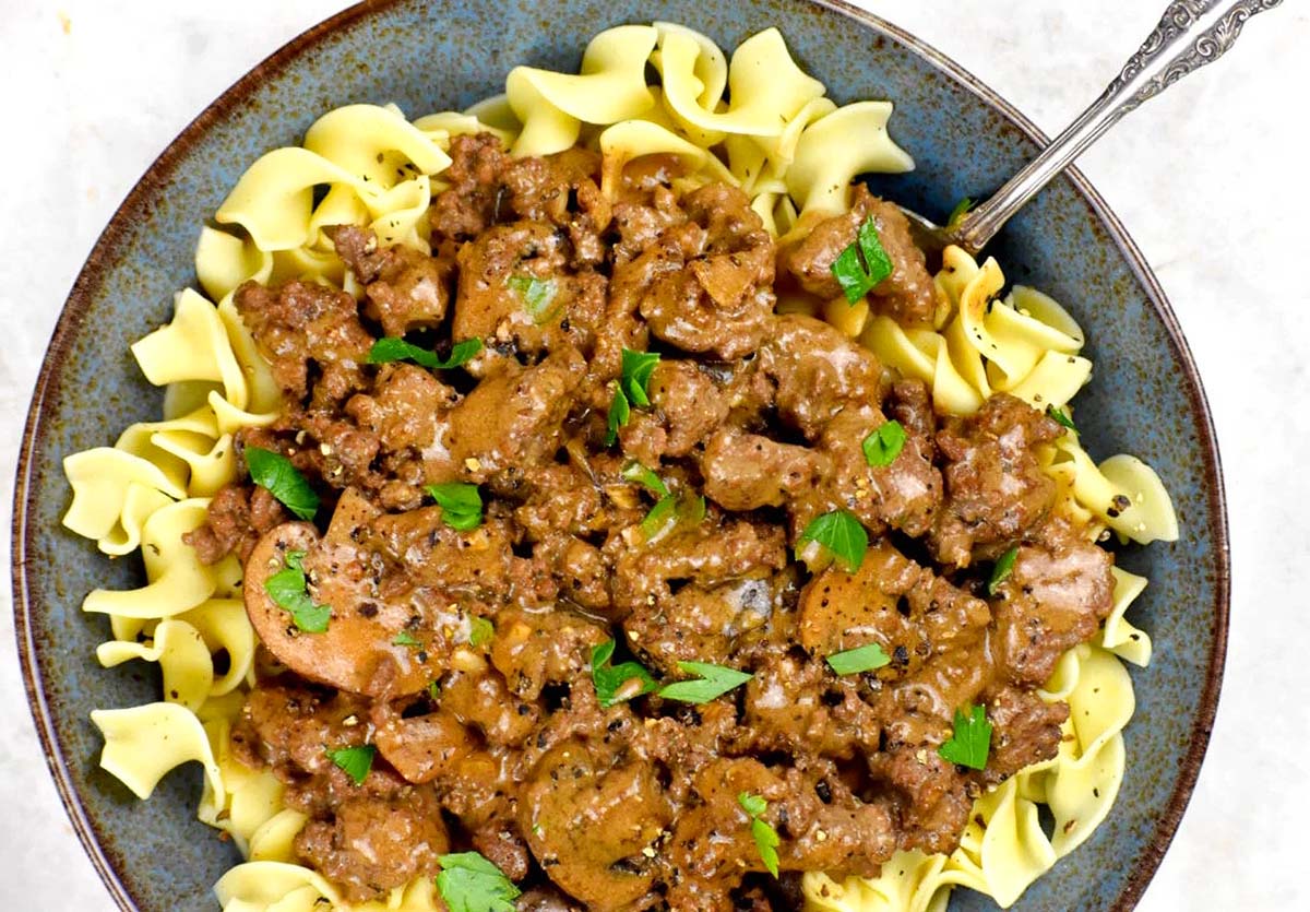 Ground Beef Stroganoff. 