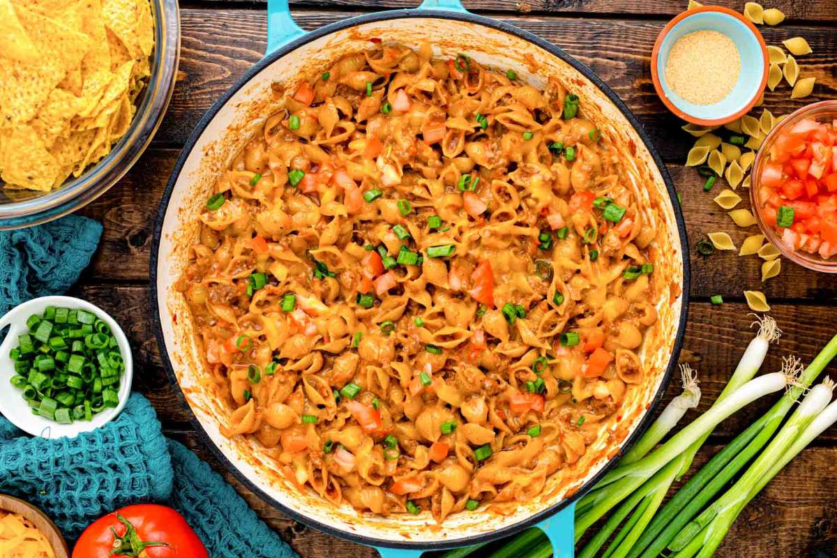 One-Pot Taco Mac And Cheese.