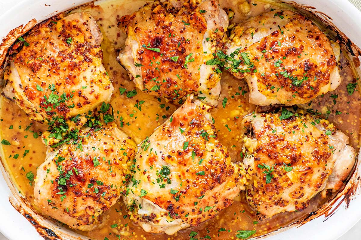 Oven Baked Chicken Thighs. 