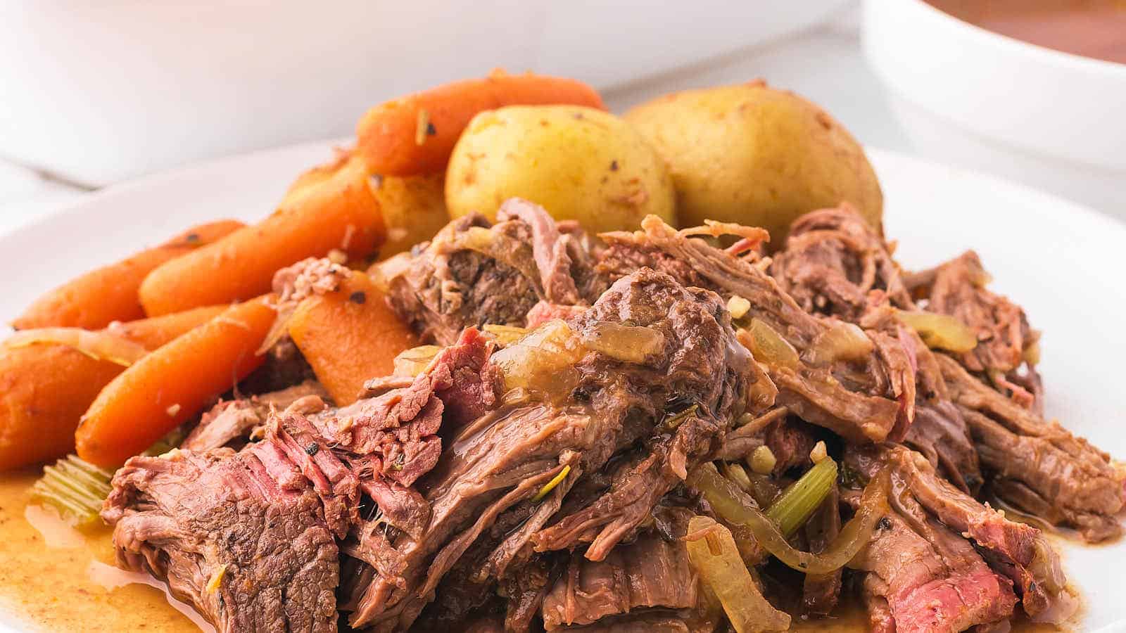 Slow Cooker Sirloin Tip Roast recipe by Cheerful Cook.