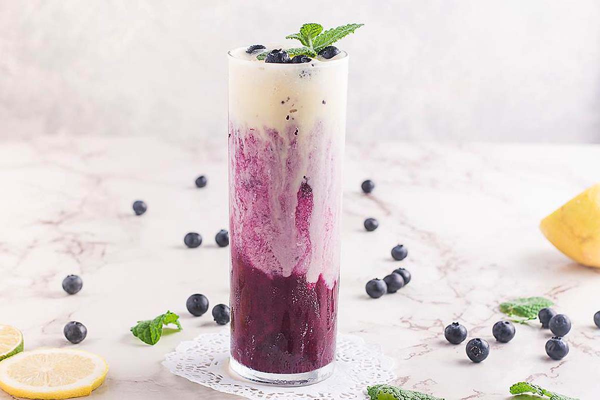 Sparkling Blueberry Ice Cream Float. 