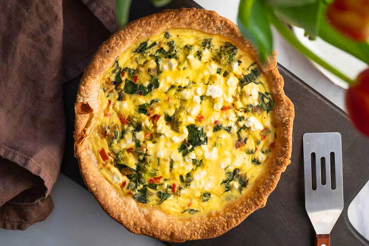 spinach red pepper quiche