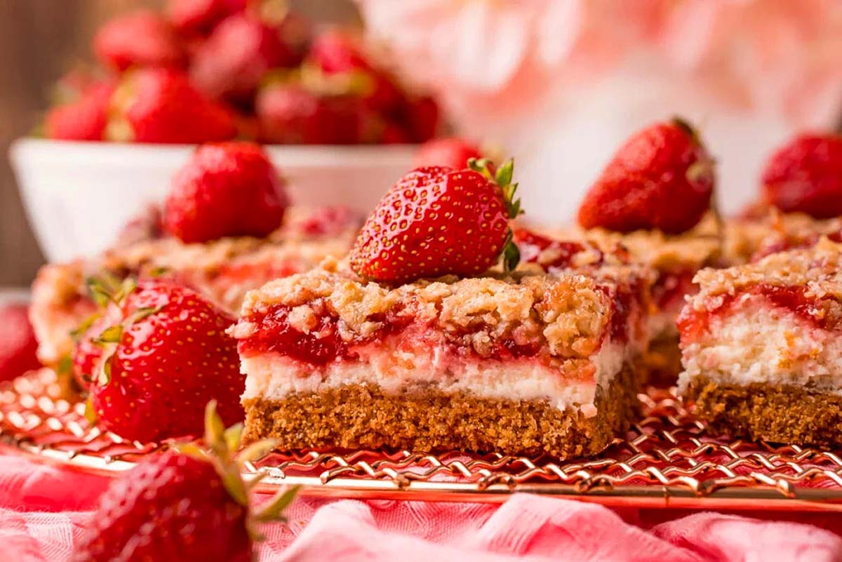 Strawberry Cheesecake Bars. 