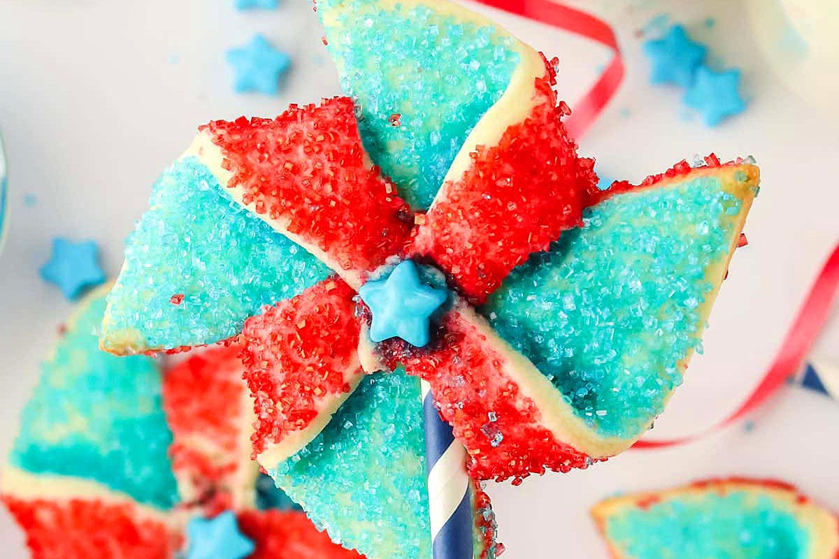 Fourth Of July Pinwheel Cookies. 