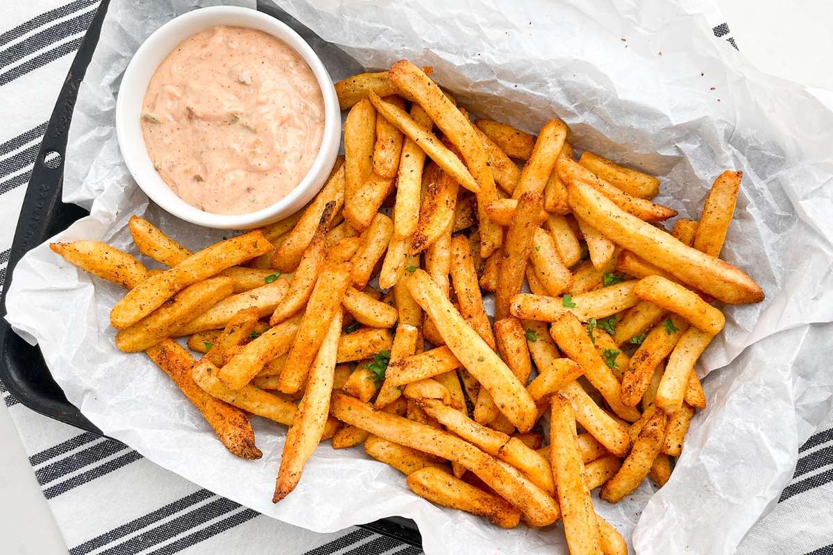 Air Fryer Frozen Seasoned Fries.