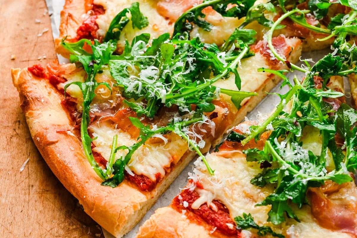 Arugula Prosciutto Pizza.