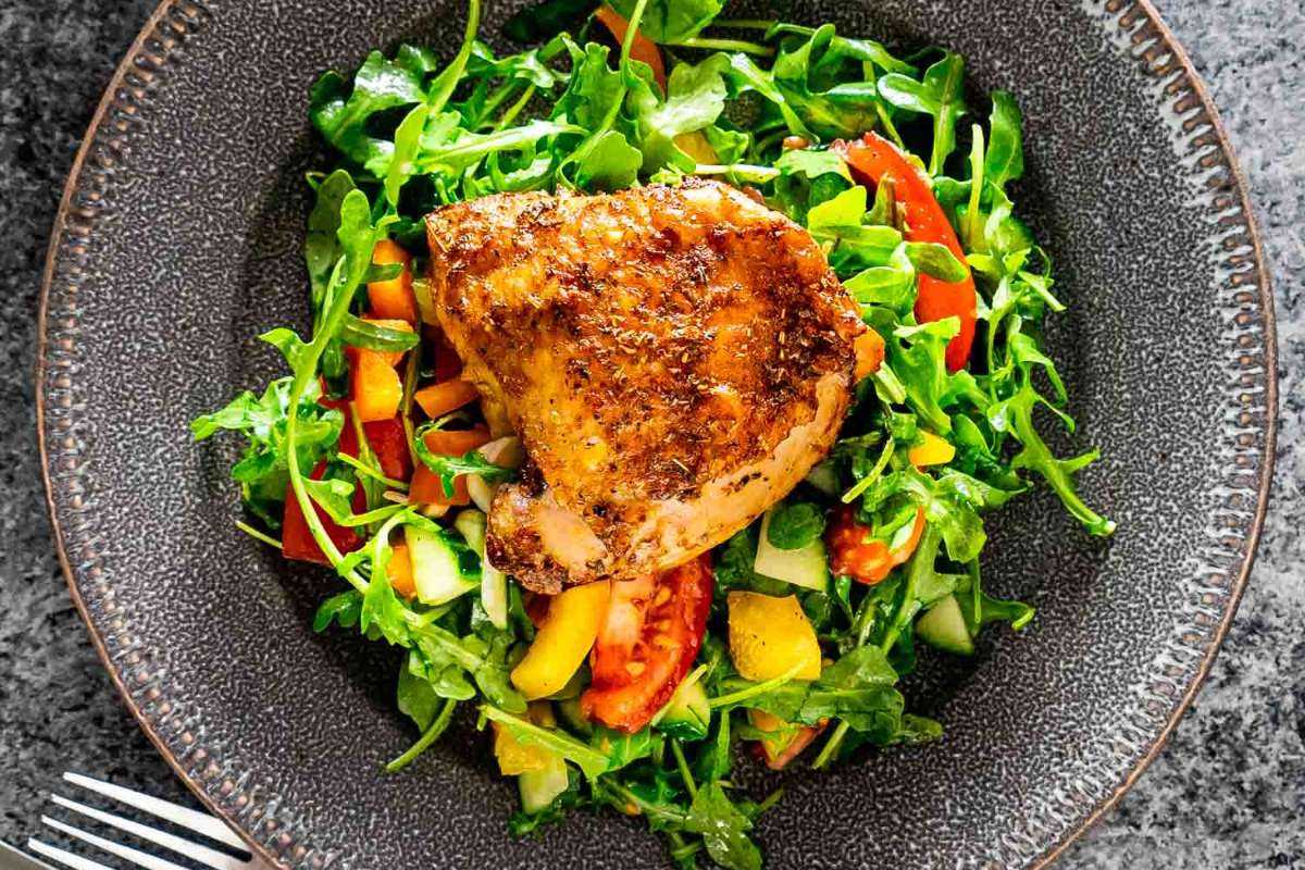Air Fryer Chicken Thighs.